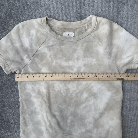 Lou & Grey Shirt Womens Extra Small Beige Tie Dye Raglan Pullover Casual Terry - Picture 4 of 6